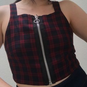 The Ragged Priest Kiddo Plaid Cropped Top